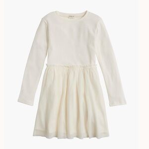 Crewcuts Girls' Cream Off White mixed-media tulle dress size 7